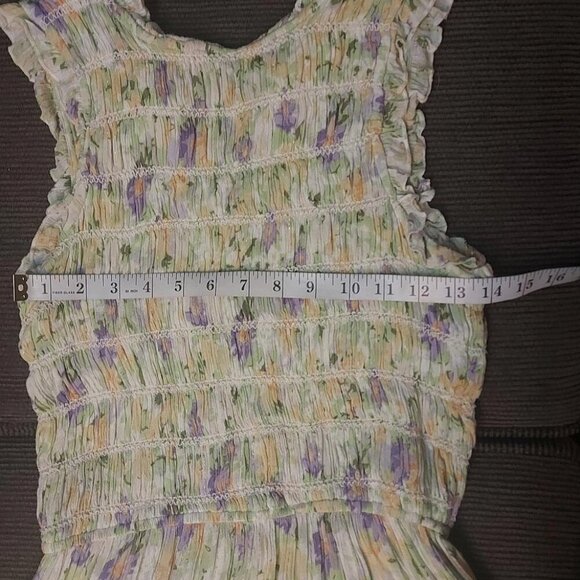 Cottagecore Prairie Dex Floral Smocked Dress Sz Small Garden Romantic Soft Girl - Picture 3 of 7